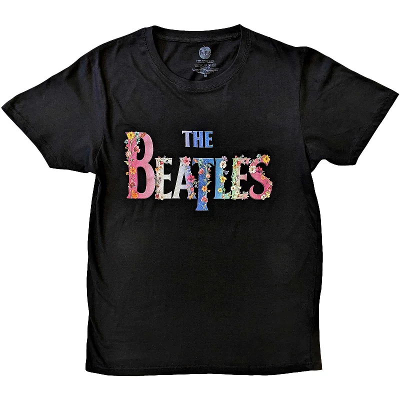 The Beatles | Official Band T-Shirt | Floral Logo Cotton Fabric Linen Fabric Terry Fabric The Beatles | Official Band T-Shirt | Floral Logo Cotton Fabric Linen Fabric Terry Fabric