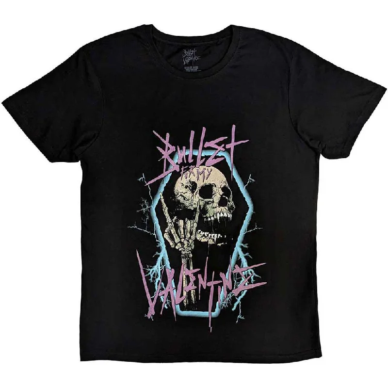 Bullet For My Valentine | Official Band T-Shirt | Thrash Skull Striped Floral Plaid