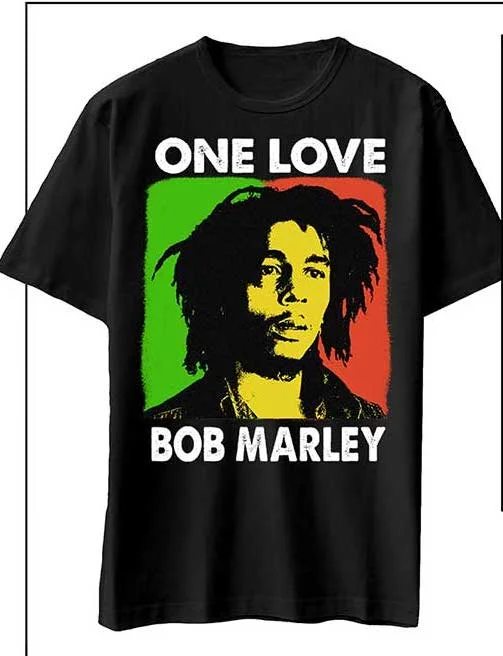 Bob Marley | Official Band T-Shirt | One Love Collared T-Shirt Boat Neck A-Line