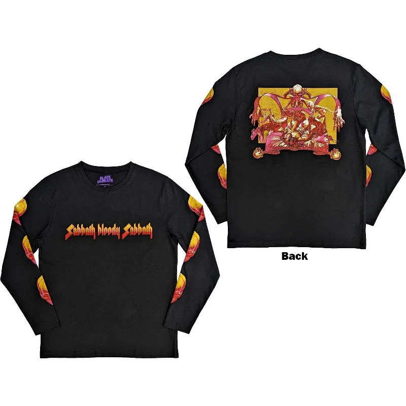 Black Sabbath | Official Band Long Sleeve T-Shirt | Bloody Sabbath (Back & Sleeve Print) Zippered Buttoned Snapped Black Sabbath | Official Band Long Sleeve T-Shirt | Bloody Sabbath (Back & Sleeve Print) Zippered Buttoned Snapped