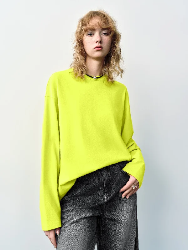 Crew Neck Loose T-Shirt Collared Crew Neck Turtle Neck