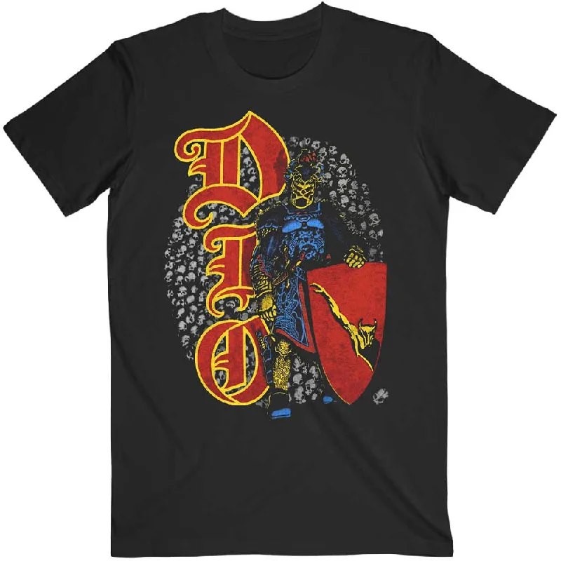 Dio | Official Band T-Shirt | Skull Warrior Striped Floral Plaid