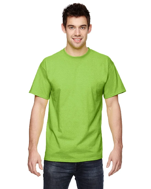 Fruit of the Loom 100% Cotton T-Shirt | Neon Green Mesh Blend Leather Blend Suede Blend