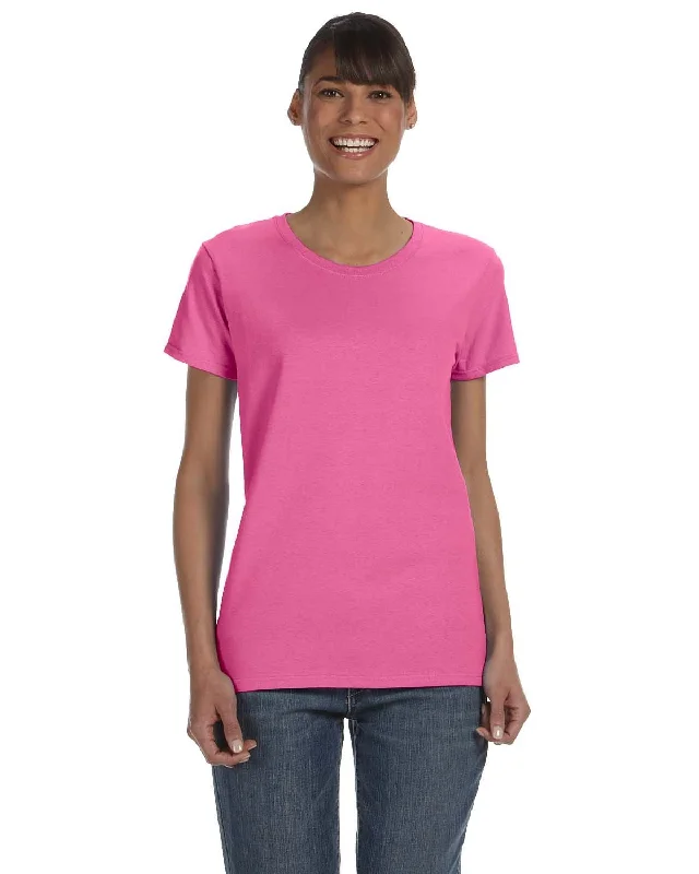 Gildan Ladies Lightweight 100% Cotton T-Shirt | Azalea Layered Multi-layer Single Layer