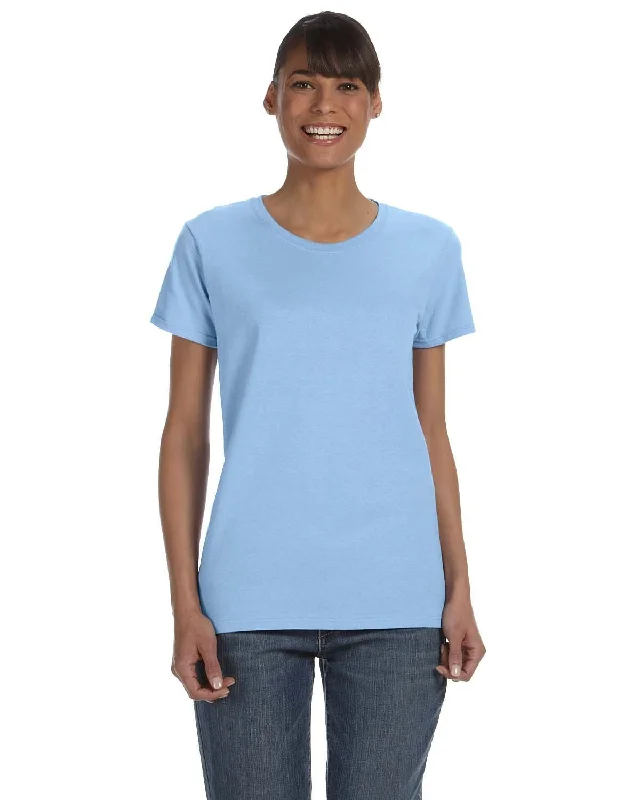 Gildan Ladies Lightweight 100% Cotton T-Shirt | Light Blue Basic T-Shirt Crew Neck Short Sleeve