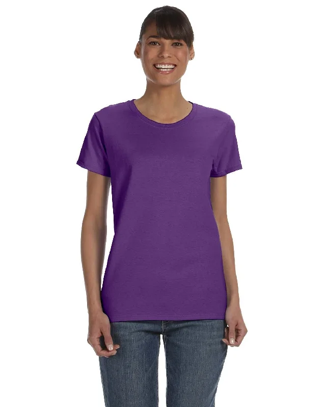 Gildan Ladies Lightweight 100% Cotton T-Shirt | Purple Thin T-Shirt Open Front Quick Dry