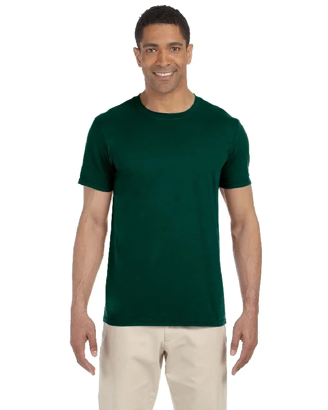 Gildan SoftStyle T-Shirt | Forest Green V-Neck T-Shirt Long Sleeve Cotton