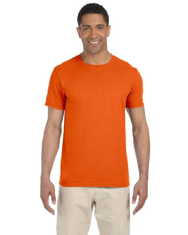 Gildan SoftStyle T-Shirt | Orange Ribbed Striped Patterned