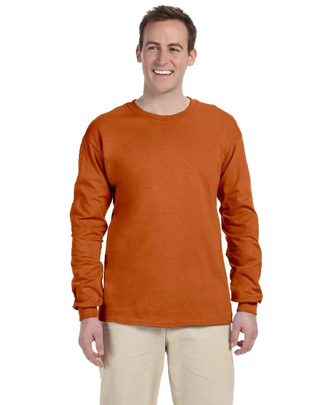 Gildan Ultra Cotton Heavyweight Long Sleeve T-Shirt | T Orange Terry Blend Velvet Blend Canvas Blend