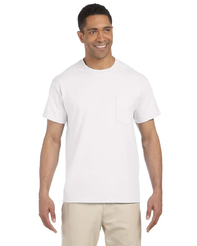 Gildan Ultra Cotton Pocket T-Shirt | White Fleece Fabric Down Fabric Feather Fabric