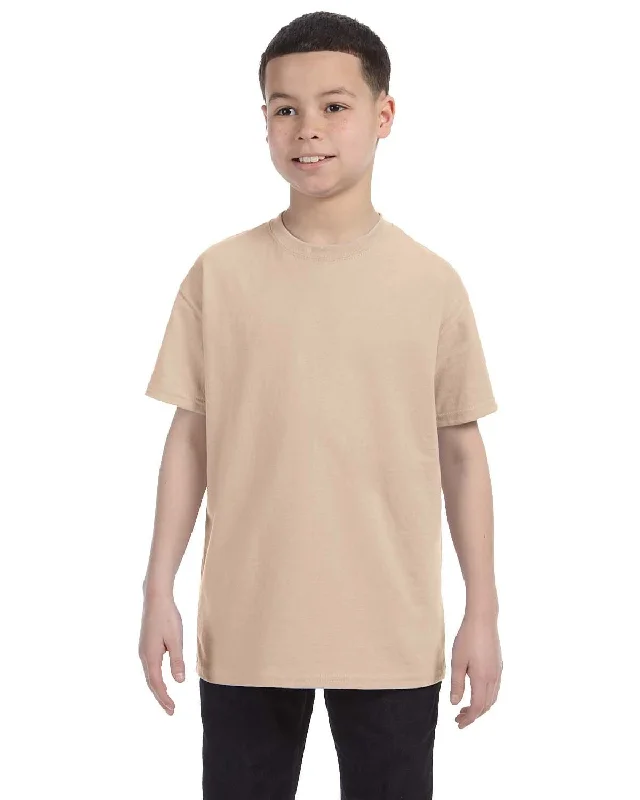 Gildan Youth Lightweight 100% Cotton T-Shirt | Sand Layered Multi-layer Single Layer