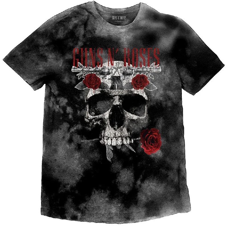 Guns N' Roses | Official Band T-Shirt | Flower Skull (Dip-Dye) Terry Blend Velvet Blend Canvas Blend Guns N' Roses | Official Band T-Shirt | Flower Skull (Dip-Dye) Terry Blend Velvet Blend Canvas Blend