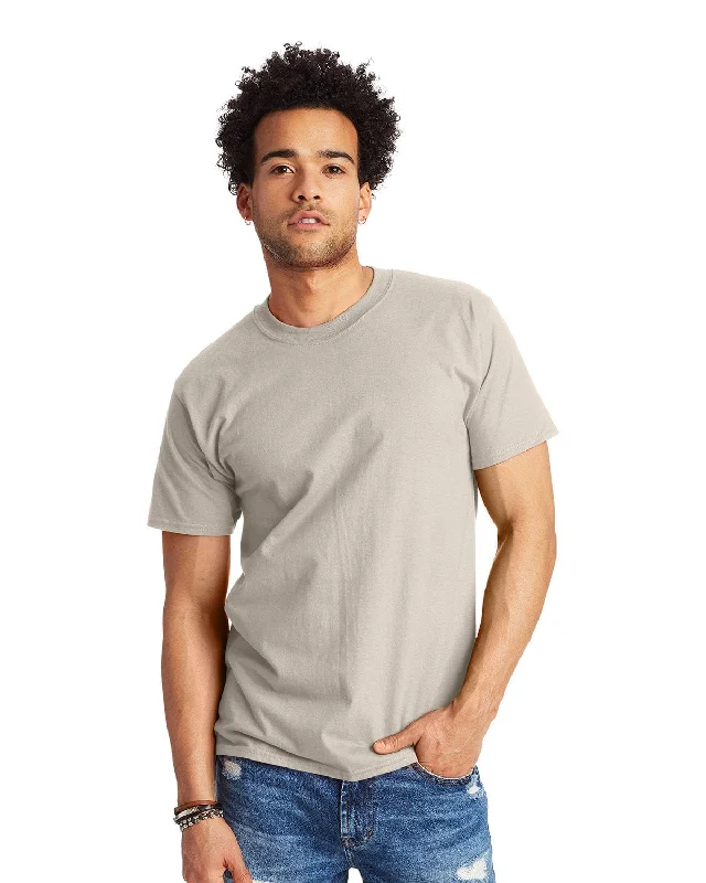 Hanes Beefy-T T-Shirt | Sand Seamless Knitted Crochet