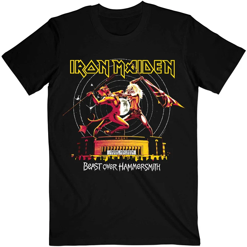 Iron Maiden | Official Band T-Shirt | Beast Over Hammersmith Eddie & Devil Tonal Anti-Pilling Machine Wash Handmade Iron Maiden | Official Band T-Shirt | Beast Over Hammersmith Eddie & Devil Tonal Anti-Pilling Machine Wash Handmade