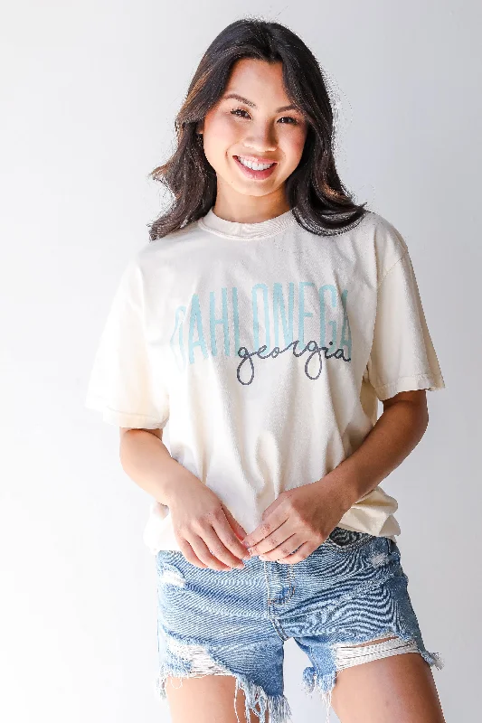 Ivory Dahlonega Georgia Script Tee Mesh Blend Leather Blend Suede Blend