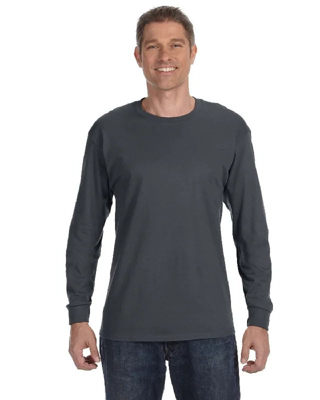 Jerzees DRI-POWER ACTIVE Long Sleeve T-Shirt | Charcoal Grey Elegant Classic Vintage