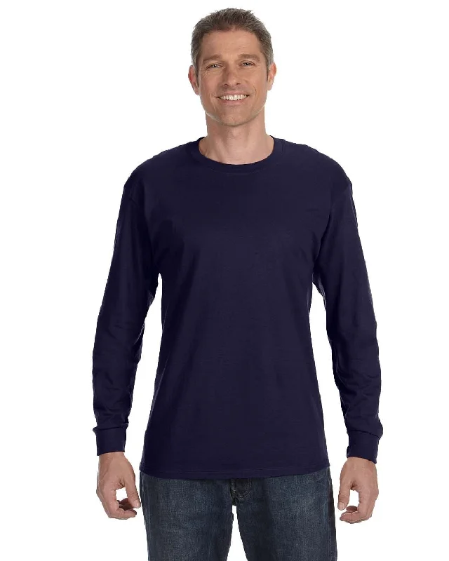 Jerzees DRI-POWER ACTIVE Long Sleeve T-Shirt | J Navy Terry Blend Velvet Blend Canvas Blend