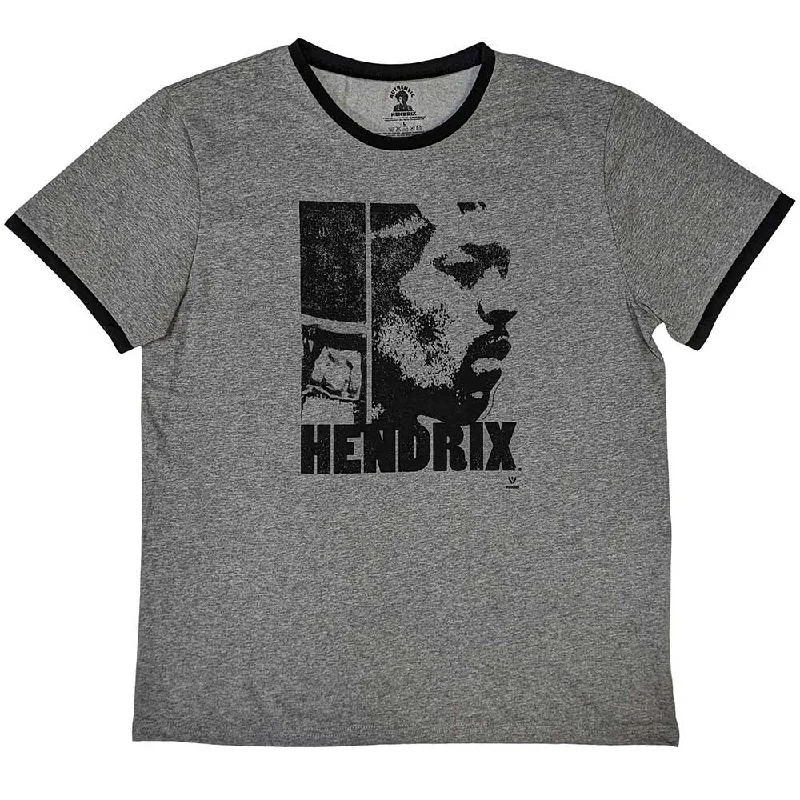 Jimi Hendrix | Official Band Ringer T-Shirt | Let Me Live Mesh Blend Leather Blend Suede Blend