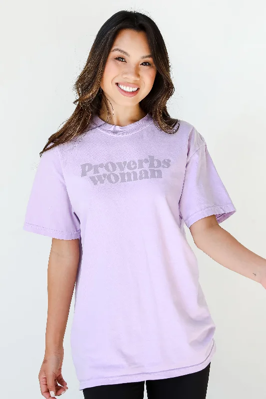 Lavender Proverbs Woman Tee Mesh Blend Leather Blend Suede Blend