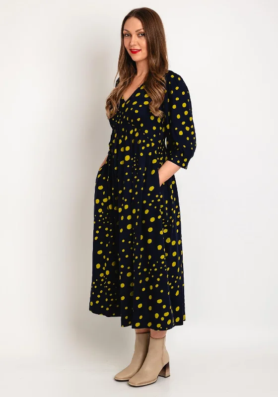 White Stuff Lucy Polka Dot A-Line Midi Dress, Navy Multi Trendy Ruched Side Midi Dress White Stuff Lucy Polka Dot A-Line Midi Dress, Navy Multi Trendy Ruched Side Midi Dress