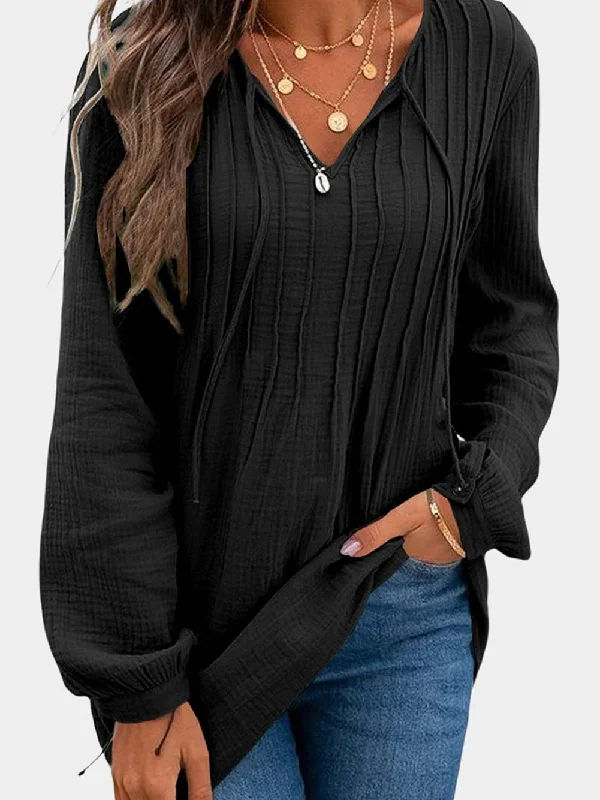 V Neck Puff Short Sleeve Pleated Fashion Casual Tunic T-Shirt Welt Pockets Slit Pockets Flap Pockets V Neck Puff Short Sleeve Pleated Fashion Casual Tunic T-Shirt Welt Pockets Slit Pockets Flap Pockets