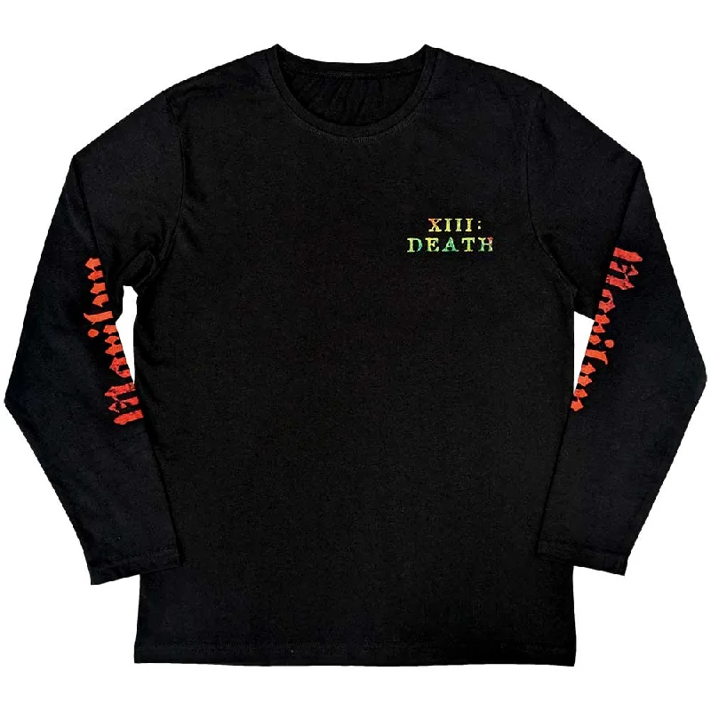 Marilyn Manson| Official Band Long Sleeve T-Shirt | Death (Back & Sleeve Print) Oversized T-Shirt Spandex breathable