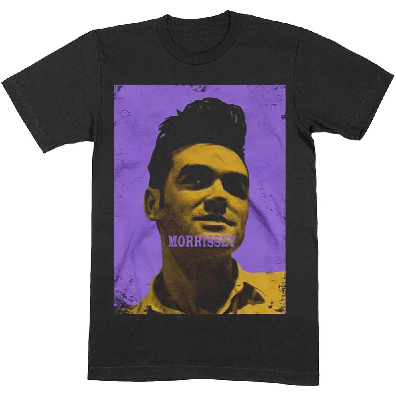 Morrissey | Official Band T-Shirt | Purple & Yellow Satin Blend Silk Blend Wool Blend