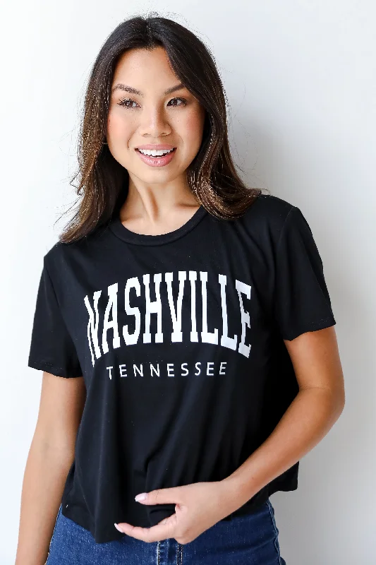 Nashville Tennessee Cropped Tee Iron Safe Non-Iron Wrinkle Free