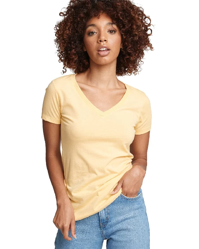 Next Level Ladies Ideal V-Neck Tee | Banana Cream Handmade Hand-knitted Hand-woven