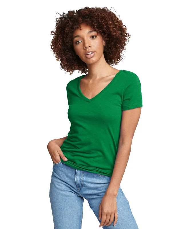 Next Level Ladies Ideal V-Neck Tee | Kelly Green Layered Multi-layer Single Layer