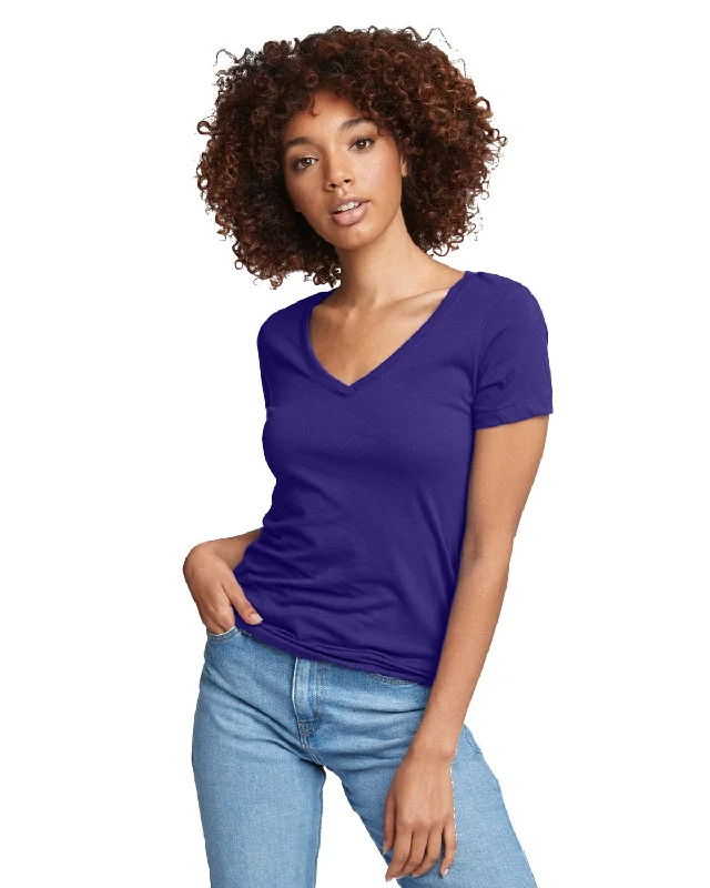 Next Level Ladies Ideal V-Neck Tee | Purple Rush Fitted T-Shirt Seamless Stretchy