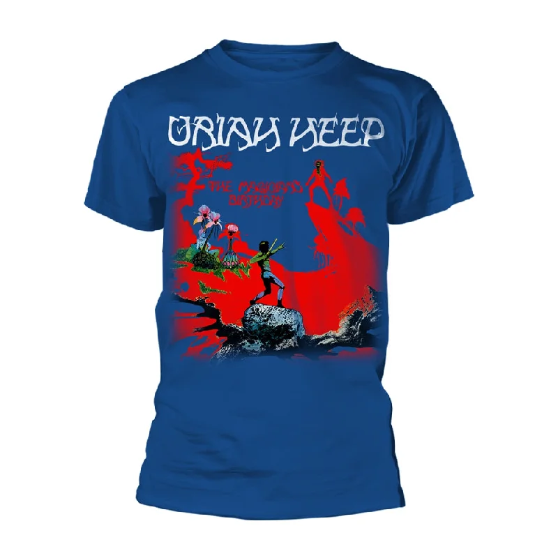 Uriah Heep Unisex T-shirt: The Magicians Birthday (Blue) Welt Pockets Slit Pockets Flap Pockets Uriah Heep Unisex T-shirt: The Magicians Birthday (Blue) Welt Pockets Slit Pockets Flap Pockets