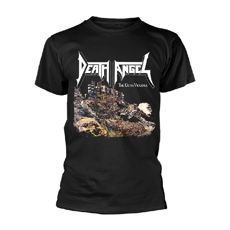 Death Angel Unisex T-shirt: The Ultra-Violence (Black) Collared Crew Neck Turtle Neck Death Angel Unisex T-shirt: The Ultra-Violence (Black) Collared Crew Neck Turtle Neck