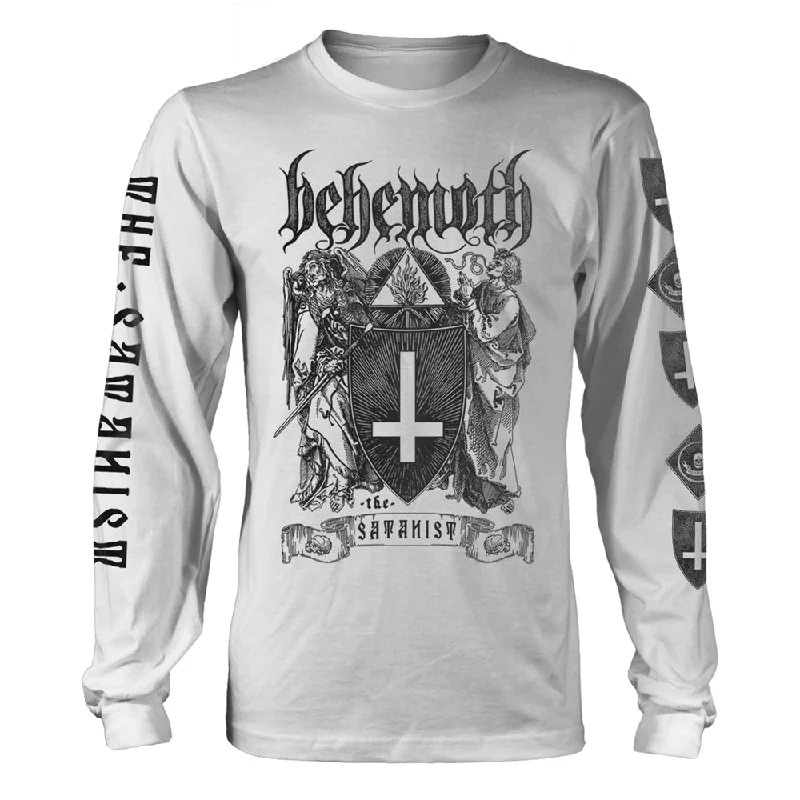 Behemoth Unisex Long Sleeved T-shirt: The Satanist (White) Solid Color Striped Floral Behemoth Unisex Long Sleeved T-shirt: The Satanist (White) Solid Color Striped Floral