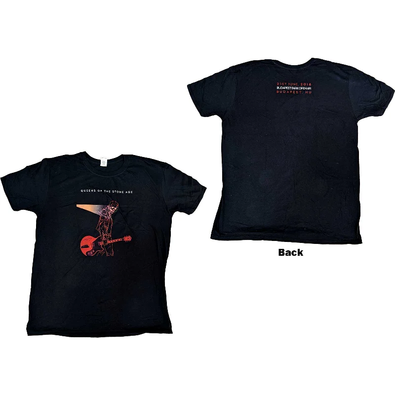 Queens Of The Stone Age | Official Band T-Shirt | Budapest 2018 (Back Print) Beaded Sequined Faux Fur Queens Of The Stone Age | Official Band T-Shirt | Budapest 2018 (Back Print) Beaded Sequined Faux Fur