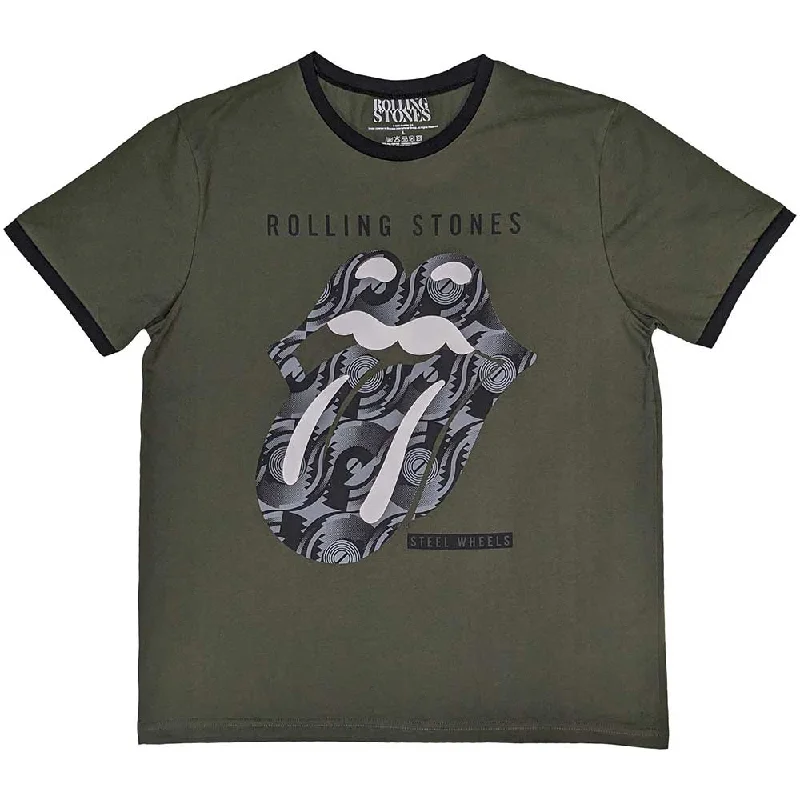 The Rolling Stones | Official Band Ringer T-Shirt | Black & White Tongue Front Pockets Side Pockets Patch Pockets The Rolling Stones | Official Band Ringer T-Shirt | Black & White Tongue Front Pockets Side Pockets Patch Pockets