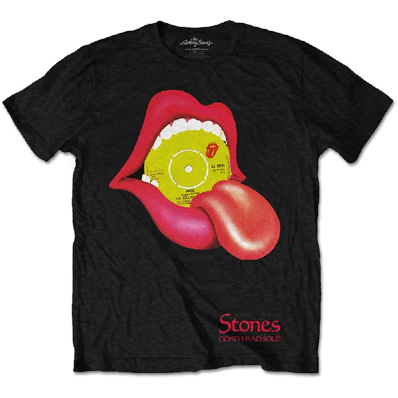 The Rolling Stones | Official Band T-Shirt | Angie - Goats Head Soup Ribbed T-Shirt High Neck Heavyweight The Rolling Stones | Official Band T-Shirt | Angie - Goats Head Soup Ribbed T-Shirt High Neck Heavyweight