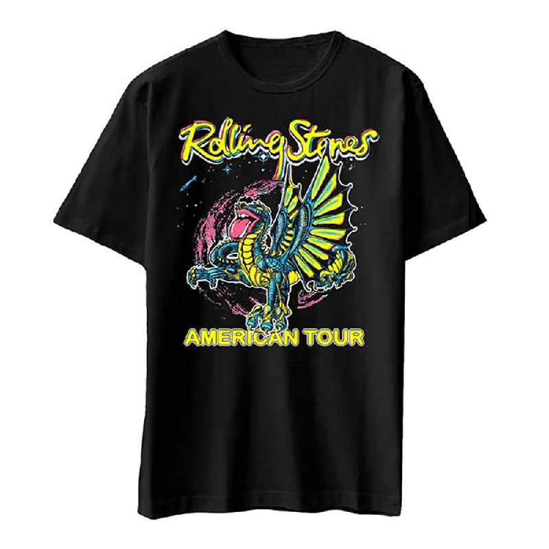The Rolling Stones | Official Band T-Shirt | American Tour Dragon Spandex Blend Rayon Blend Denim Blend The Rolling Stones | Official Band T-Shirt | American Tour Dragon Spandex Blend Rayon Blend Denim Blend