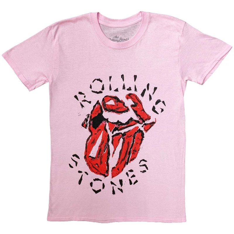 The Rolling Stones | Official Band T-Shirt | Hackney Diamonds Painted Tongue Nylon Fabric Polyester Fabric Spandex Fabric