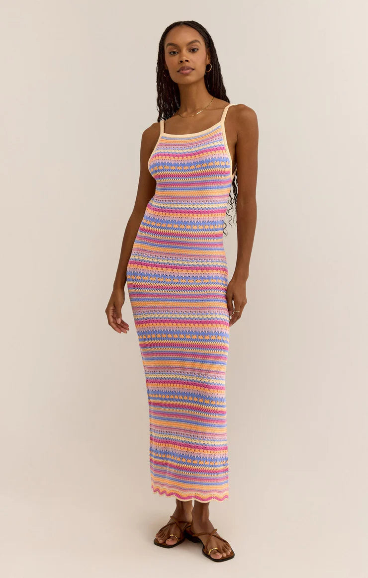 Santa Cruz Stripe Midi Dress - Raspberry Sorbet - FINAL SALE Cozy Wide Strap Midi Dress Santa Cruz Stripe Midi Dress - Raspberry Sorbet - FINAL SALE Cozy Wide Strap Midi Dress
