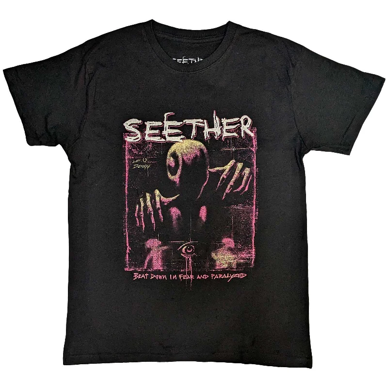 Seether | Official Band T-Shirt | Beat Down Satin Fabric Silk Fabric Chiffon Fabric