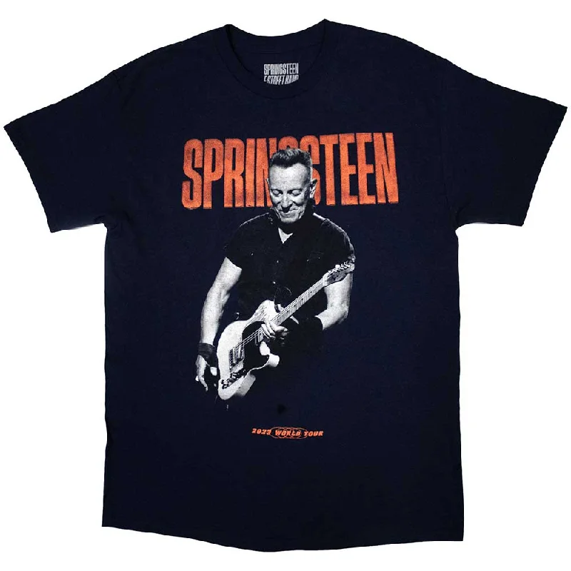 Bruce Springsteen| Official Band  T-Shirt | Tour '23 Guitar (Back Print & Ex-Tour) Rayon Fabric Velvet Fabric Corduroy Fabric