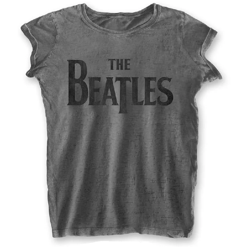The Beatles Ladies T-Shirt: Drop T Logo (Burn Out) Cotton Fabric Linen Fabric Terry Fabric The Beatles Ladies T-Shirt: Drop T Logo (Burn Out) Cotton Fabric Linen Fabric Terry Fabric