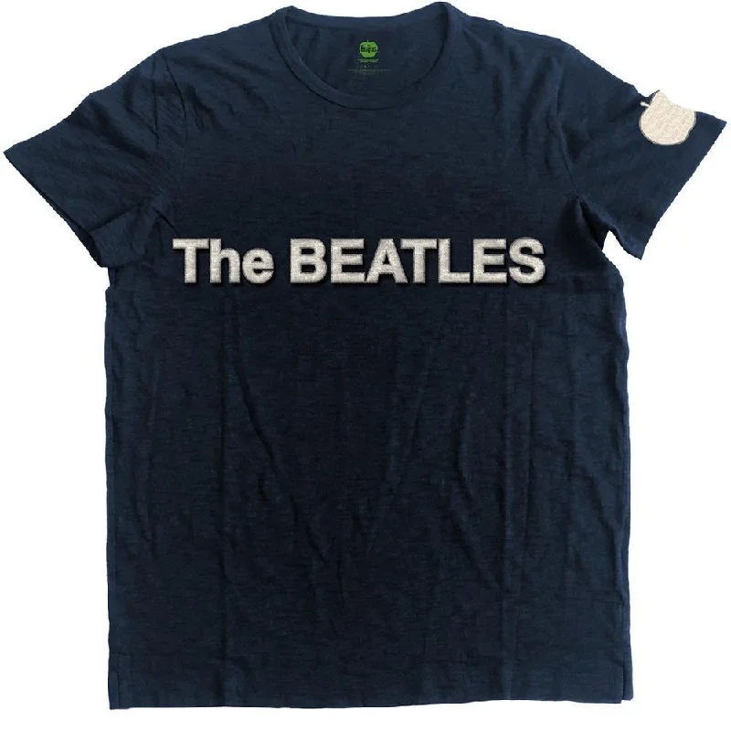 The Beatles Unisex Fashion T-Shirt: Logo & Apple (Applique Motifs) Denim Fabric Leather Fabric Suede Fabric The Beatles Unisex Fashion T-Shirt: Logo & Apple (Applique Motifs) Denim Fabric Leather Fabric Suede Fabric