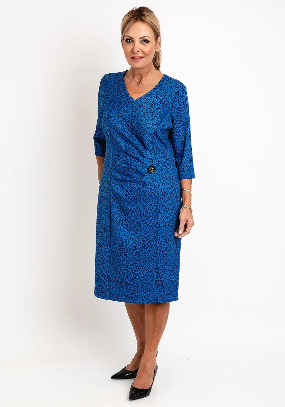 Via Veneto Ditsy Leopard Print Pencil Midi Dress, Royal Blue Comfortable Floral Print Midi Dress Via Veneto Ditsy Leopard Print Pencil Midi Dress, Royal Blue Comfortable Floral Print Midi Dress