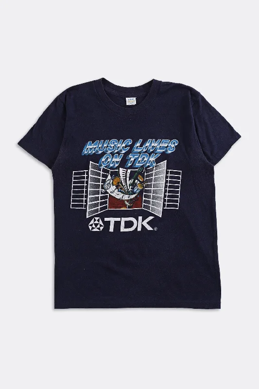 Vintage TDK Tee - XS Basic T-Shirt Crew Neck Short Sleeve