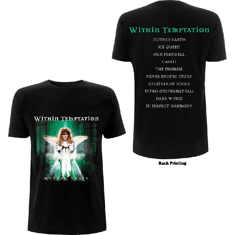 Within Temptation | Official Band T-Shirt | Mother Earth (Back Print) Chenille Blend Fleece Blend Nylon Blend Within Temptation | Official Band T-Shirt | Mother Earth (Back Print) Chenille Blend Fleece Blend Nylon Blend