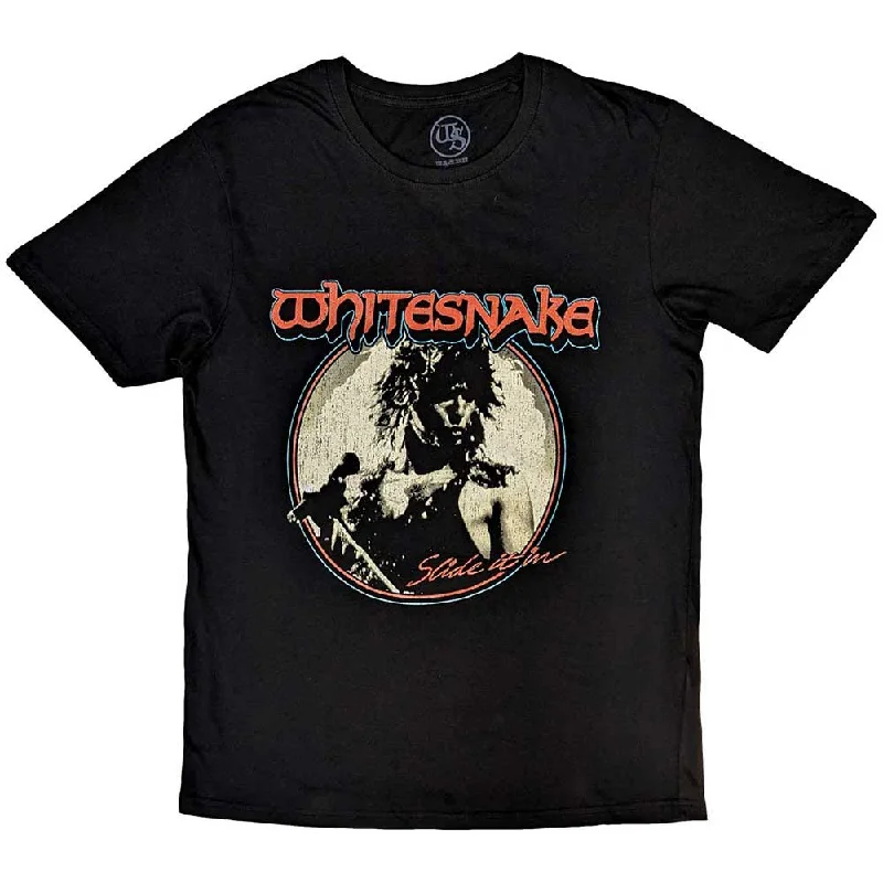 Whitesnake | Official Band T-Shirt | Slide It In Cotton Fabric Linen Fabric Terry Fabric