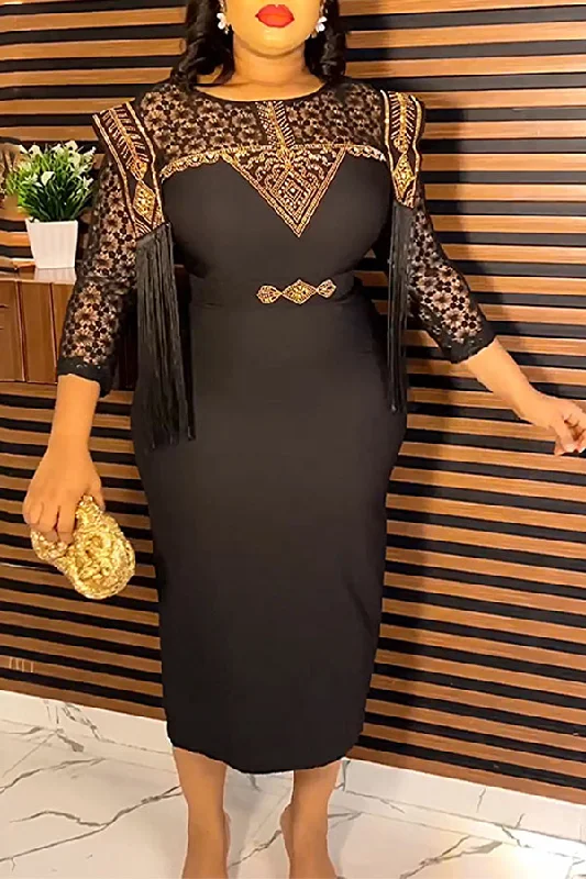 Lace Elegant Rhinestone Decor Patchwork Tassel Midi Dress Elegant Satin Slip Midi Dress Lace Elegant Rhinestone Decor Patchwork Tassel Midi Dress Elegant Satin Slip Midi Dress
