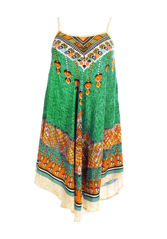Serafina Collection Luna Print One Size Midi Dress, Green Comfortable Fit-and-Flare Midi Dress Serafina Collection Luna Print One Size Midi Dress, Green Comfortable Fit-and-Flare Midi Dress